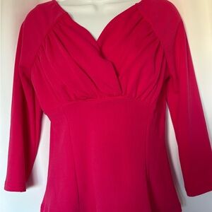 Vixen by micheline pitt Hot Pink V-Neck Long Sleeve Top